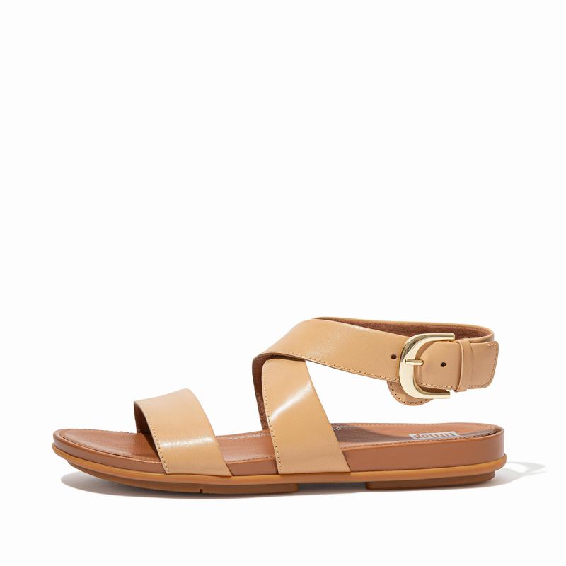 FitFlop Gracie Leder Orange/Gelb - FitFlop Backstrap Sandalen Damen Sale [RGZE-08753]